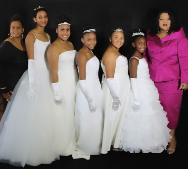 Ms. Caddie, and Ms. Ferguson along with the 2013-2014 Debutante Court.